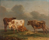 Four Young Bulls in a Meadow (1651) by Paulus Potter