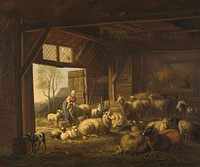 Sheep and Goats in a Stable (1821) by Jan van Ravenswaay