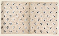 Blad met strooipatroon van bloem met drie vruchtjes (1700 - 1850) by anonymous