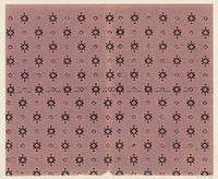 Blad met banenpatroon van vierkante motieven en van kronkelende stippellijnen (1800 - 1900) by anonymous