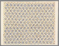 Blad met regelmatig strooipatroon van bloemmotief (1800 - 1900) by anonymous