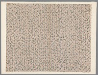 Blad met strooipatroon van bladmotief onder patroon van stippellijnen (1800 - 1900) by anonymous