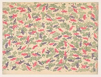 Patroon van bladranken en bloemen van de winde (1860 - 1930) by anonymous