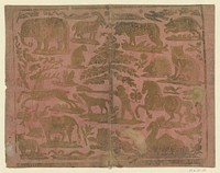 Blad met dieren met in het midden een jager (1800) by Georg Daniel Reimund