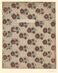 Blad met strooipatroon van bloemen in een puntenfond (1750 - 1900) by anonymous