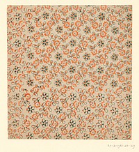 Blad met strooipatroon van bloemtakken (1750 - 1900) by anonymous