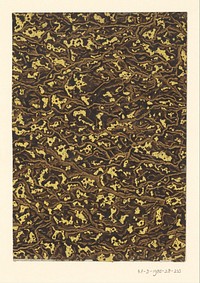 Stroommarmer in bruin op geel papier (1800 - 1950) by anonymous