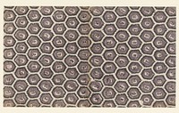 Blad met strooipatroon van gekarteld zeshoekig motief (c. 1700 - c. 1850) by anonymous