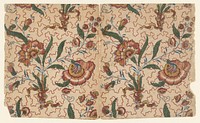 Twee bladen met bloemboeketten tussen kronkellijnen (c. 1700 - c. 1850) by anonymous
