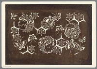 Sjabloon met vlinders en blauweregen (1800 - 1909) by anonymous