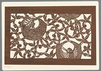 Sjabloon met kraanvogels (1800 - 1909) by anonymous