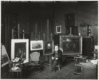 De schilder Jozef Israëls in zijn atelier, Koninginnegracht 2, Den Haag (1903) by Sigmund Löw and Atelier Herz