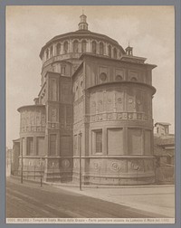 Exterieur van de Santa Maria delle Grazie te Milaan (1890 - 1920) by Giacomo Brogi and Giacomo Brogi