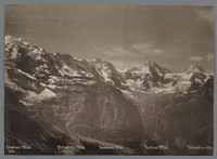 Gezicht op de Silberhorn, de Mittaghorn, de Grosshorn, de Breithorn en de Tschingelhorn in de Berner Alpen (1870 - 1889) by Arthur Gabler and anonymous