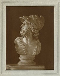 Fotoreproductie van een buste van Menelaüs in de collectie van de Vaticaanse Musea (1881 - 1900) by Adolphe Braun and Cie and anonymous