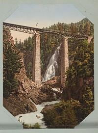 Findelenbachviaduct in Zwitserland (1889 - 1900) by anonymous, Photochrom Zürich and Photochrom Zürich