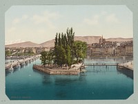 Île Rousseau te Genève (1889 - 1900) by anonymous, Photochrom Zürich and Photochrom Zürich