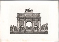 Gezicht op de Arc de Triomphe du Carrousel te Parijs (c. 1865 - in or before 1875) by Édouard Denis Baldus and Édouard Denis Baldus