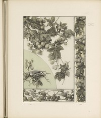 Decoratieve groepen van kastanjetakken en vogels (c. 1887 - in or before 1897) by anonymous and Gerlach and Schenk