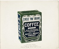 Verpakking van Circle (W) Brand koffie, reclame voor Dwinell-Wright Company (c. 1920) by Stadler Photographing Company