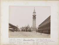 Gezicht op het San Marcoplein, de Campanile, de basiliek van San Marco en het Dogepaleis in Venetië (1860 - 1881) by Carlo Ponti