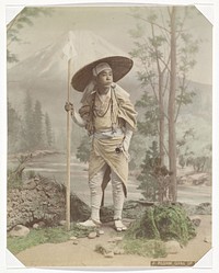 Portret van een pelgrim op weg naar de berg Fuji (1890 - 1894) by anonymous
