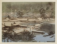 Itsukushima-schrijn op Miyajima, van bovenaf gezien (c. 1870 - c. 1900) by anonymous