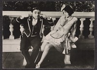 Still uit de film The Love Parade met acteurs Maurice Chevalier en Jeanette MacDonald (1929) by anonymous
