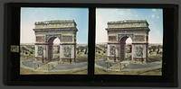 Gezicht op de Arc de Triomphe in Parijs, Frankrijk (1856 - 1890) by anonymous