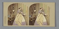 Vrouw met een dienblad vol medicijnen (1856 - 1859) by anonymous and The London Stereoscopic Company