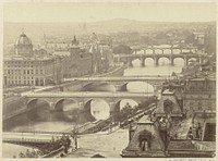 Gezicht over de Seine te Parijs (1860 - 1880) by Albert Mansuy