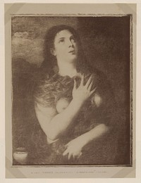 Fotoreproductie van het schilderij van de berouwvolle Magdalena naar Titiaan in de Galleria Pitti te Florence, Italië (1857 - 1900) by Fratelli Alinari, Fratelli Alinari and Titiaan