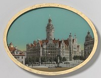 Gezicht op het stadhuis van Leipzig (1880 - 1900) by anonymous and anonymous
