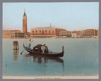 Gezicht op het Dogepaleis te Venetië vanaf het water (1851 - 1900) by anonymous