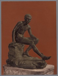 Beeld van Mercurius rustend op een steen (1890 - 1940) by anonymous and anonymous