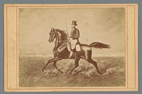 Fotoreproductie van een schilderij van de ruiter G.L. van Lennep te paard (in or after 1877 - c. 1890) by anonymous and anonymous