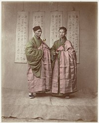 Portrait of Two Chinese Buddhist Monks (1860 - 1885) by Raimund von Stillfried Ratenitz and Felice Beato