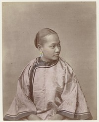 Portret van een Chinese vrouw (1860 - 1885) by Raimund von Stillfried Ratenitz and Felice Beato