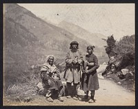 Group portrait of three residents (from Ladakh or Spiti) in Kullu, Himachal Pradesh, India (1869 - 1875) by Frank Mason Good and Francis Frith and Co