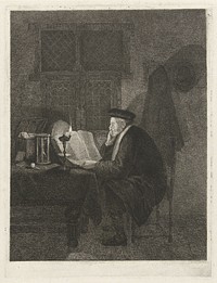 Filosoof in zijn studeerkamer (1796) by Johannes Pieter de Frey and Quiringh Gerritsz van Brekelenkam