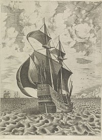 Oorlogsschip op weg naar de haven (1561 - 1565) by Frans Huys, Pieter Bruegel I and Hieronymus Cock