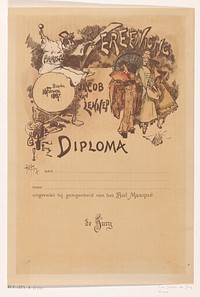 Diploma van de Vereeniging Jacob van Lennep in Breda (in or before 1887) by Pieter de Josselin de Jong