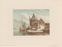 Gezicht op de Waltoren te Culemborg (1832 - 1880) by Jan Weissenbruch and Jan Weissenbruch