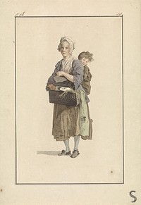 Vrouw en kind met cavia (1818 - 1833) by Mathias de Sallieth, Jacob Perkois and Johannes Huibert Prins