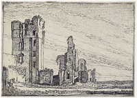 Ruïnes van het Huys te Kleef bij Haarlem (1621) by Willem Pietersz Buytewech, Willem Pietersz Buytewech and Claes Jansz Visscher II