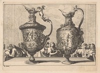 Twee schenkkannen (1661 - 1711) by anonymous, Jean Lepautre and Pieter Schenk I