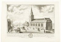 Gezicht op de Oude Kerk te Scheveningen (1755 - 1762) by Iven Besoet, Hendrik Florisz Scheurleer, Hendrik Florisz Scheurleer and Jacob Jan van Wassenaer Obdam