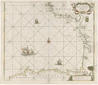 Paskaart van een gedeelte van de kust van Frankrijk en Spanje (1682 - 1734) by Jan Luyken, Caspar Luyken, Johannes van Keulen I and Johannes van Keulen I