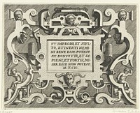 Cartouche met een citaat van Cicero (1532 - 1562) by Frans Huys, Hans Vredeman de Vries and Gerard de Jode