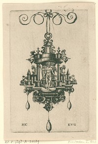 Hanger (pendeloque) met de Tijd (1555 - 1576) by H Collaert, Monogrammist EVG and anonymous